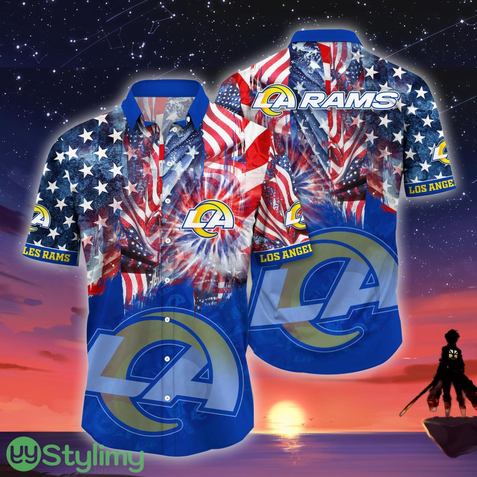 Los Angeles Rams NFL US Flag Independence Day Hawaiian Shirt For Men And Women 4 Los Angeles Rams NFL US Flag Independence Day Hawaiian Shirt For Men And Women Product Photo 1