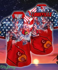 Louisville Cardinals NCAA2 US Flag Independence Day Hawaiian Shirt For Men And Women Product Photo 1