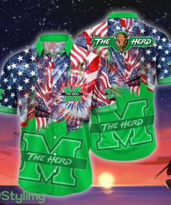 Marshall Thundering Herd NCAA3 US Flag Independence Day Hawaiian Shirt For Men And Women Product Photo 1