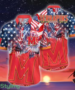 Maryland Terrapins NCAA3 US Flag Independence Day Hawaiian Shirt For Men And Women Product Photo 1