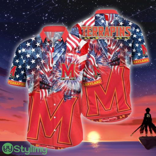 Maryland Terrapins NCAA3 US Flag Independence Day Hawaiian Shirt For Men And Women Product Photo 1