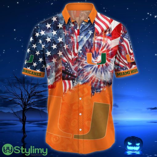 Miami Hurricanes NCAA1 US Flag Independence Day Hawaiian Shirt For Men And Women Product Photo 2
