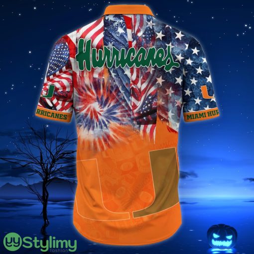 Miami Hurricanes NCAA1 US Flag Independence Day Hawaiian Shirt For Men And Women Product Photo 3