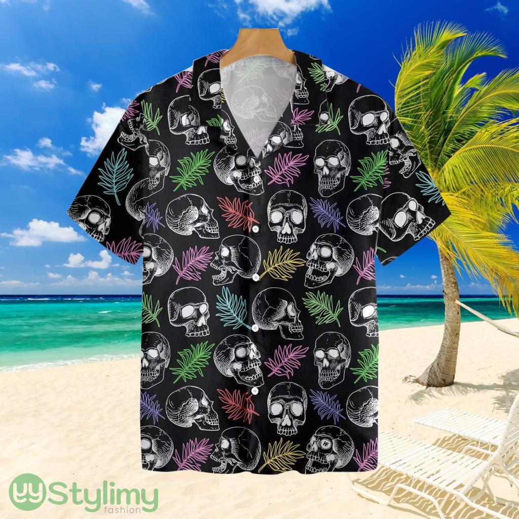 Skulls And Colorful Palm Leavestropical Hawaiian Shirt For Men And Women 2 Skulls And Colorful Palm Leavestropical Hawaiian Shirt For Men And Women Product Photo 1
