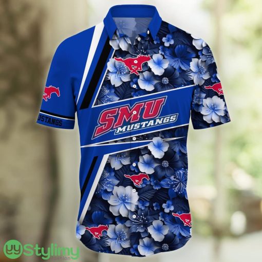 SMU Mustangs Fans Sport Flower New Trending Aloha Hawaiian Shirt Product Photo 2