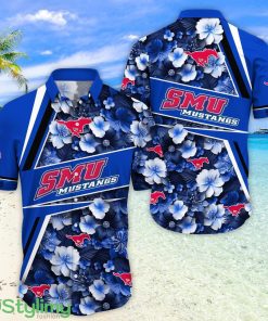 SMU Mustangs Fans Sport Flower New Trending Aloha Hawaiian Shirt Product Photo 1