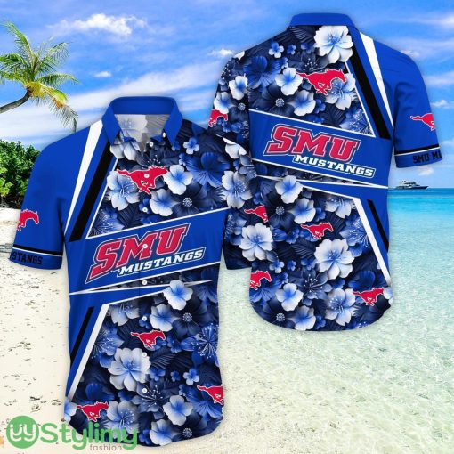 SMU Mustangs Fans Sport Flower New Trending Aloha Hawaiian Shirt Product Photo 1