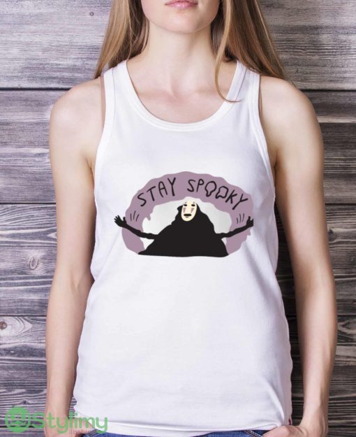 Stay Spooky Faceless Halloween shirt - White Ladies Tank Top
