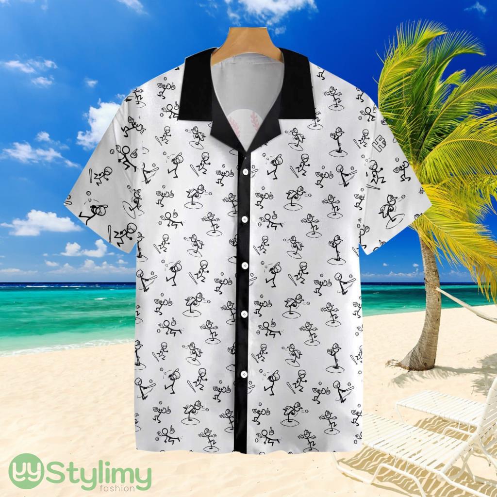 Stickfigures Playing Baseballtropical Hawaiian Shirt For Men And Women 2 Stickfigures Playing Baseballtropical Hawaiian Shirt For Men And Women Product Photo 1