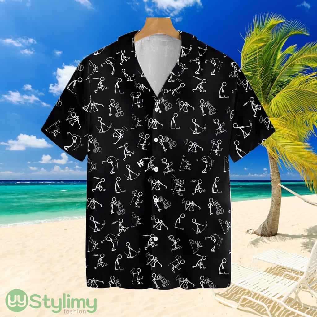 Stickfigures Playing Golf On Black Backgroundtropical Hawaiian Shirt For Men And Women 2 Stickfigures Playing Golf On Black Backgroundtropical Hawaiian Shirt For Men And Women Product Photo 1