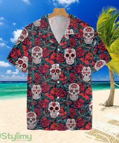 Sugar Skulls And Rosestropical Hawaiian Shirt For Men And Women Product Photo 1