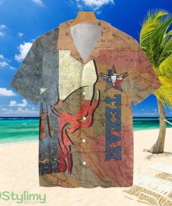 Texan And Skull Tropical Hawaiian Shirt For Men And Women Product Photo 1