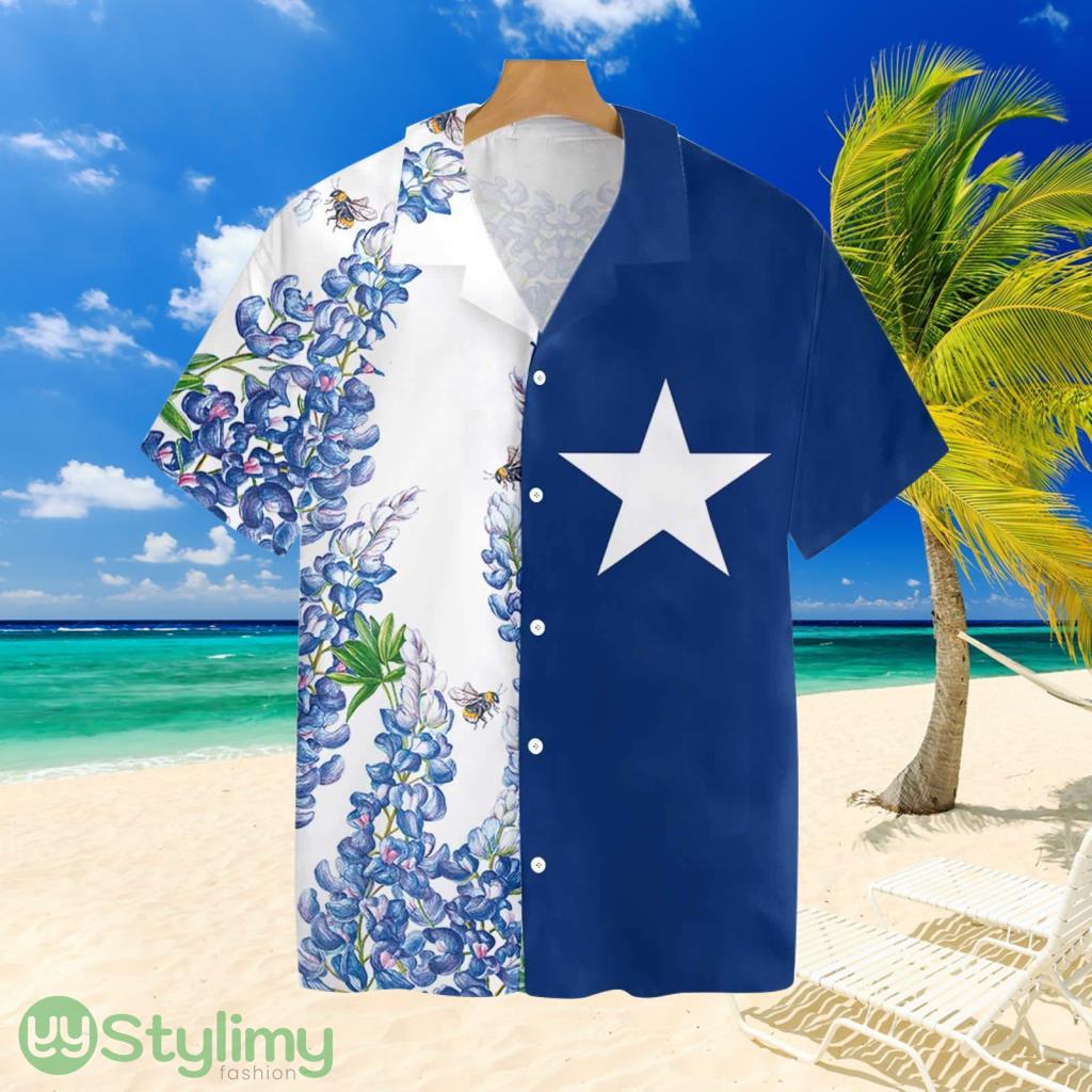 Texas Flag Bluebonnets Ver4 Tropical Hawaiian Shirt For Men And Women 2 Texas Flag Bluebonnets Ver4 Tropical Hawaiian Shirt For Men And Women Product Photo 1