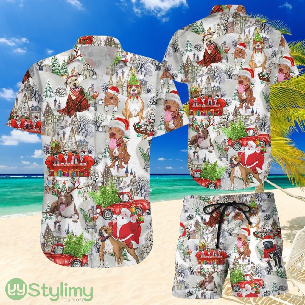 Topeka Style Christmas Pit Bulls Unisex Hawaiian Shirt And Short 2 Topeka Style Christmas Pit Bulls Unisex Hawaiian Shirt And Short Product Photo 1