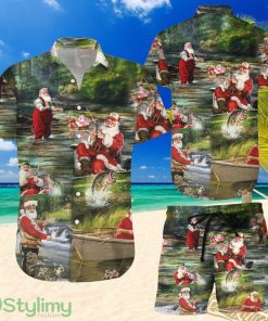 Topeka Style Christmas Santa Hawaiian Shirt And Short - Merry Fishmas And A Happy New Reel Christmas Hawaiian Shirt And Short - Christmas Gift Product Photo 1