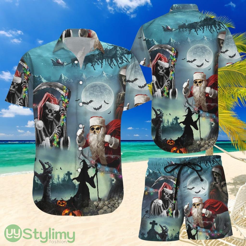 Topeka Style Christmas Skull Hawaiian Shirt And Short - Christmas Santa Claus Skull Hawaiian Shirt And Short - Christmas Gifts For Men 2 Topeka Style Christmas Skull Hawaiian Shirt And Short - Christmas Santa Claus Skull Hawaiian Shirt And Short - Christmas Gifts For Men Product Photo 1