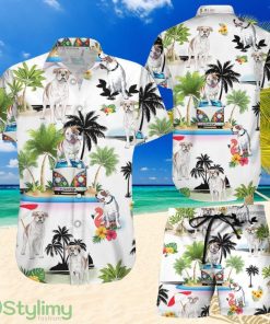 Topeka Style Dog Hawaiian Shirt And Short - American Bulldog Vacation Button Down Shirts - Gifts For Summer Holiday Product Photo 1