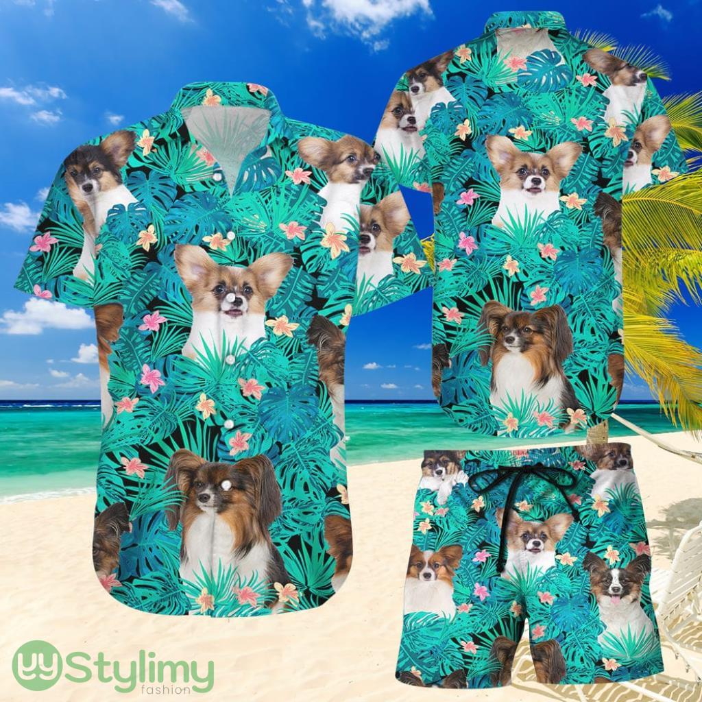 Topeka Style Dog Hawaiian Shirt And Short - Green Papillon Dog Tropical Hawaii Shirt - Best Beach Gift Ideas 2 Topeka Style Dog Hawaiian Shirt And Short - Green Papillon Dog Tropical Hawaii Shirt - Best Beach Gift Ideas Product Photo 1