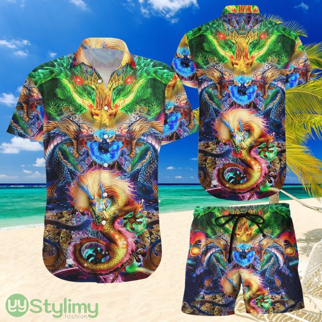 Topeka Style Dragon Button Down Shirt - Colorful Dragons Hawaiian Shirt And Short - Dragon Gifts For Adults 2 Topeka Style Dragon Button Down Shirt - Colorful Dragons Hawaiian Shirt And Short - Dragon Gifts For Adults Product Photo 1