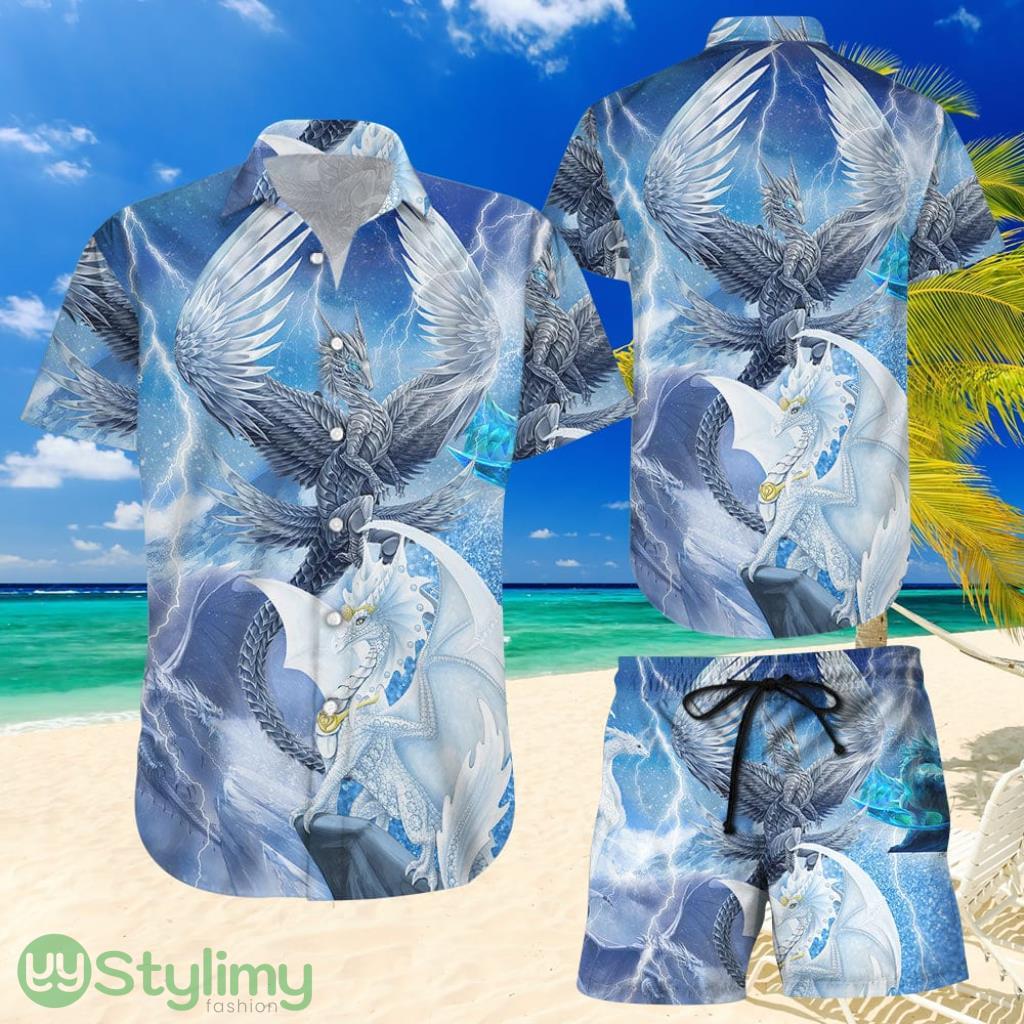 Topeka Style Dragon Button Down Shirt - Ice Dragons Hawaiian Shirt And Short - Gift Ideas For Dragon Lovers 2 Topeka Style Dragon Button Down Shirt - Ice Dragons Hawaiian Shirt And Short - Gift Ideas For Dragon Lovers Product Photo 1