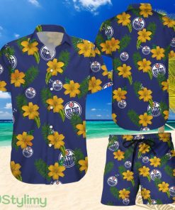 Topeka Style Edmonton Oilers Hawaiian Shirt And Short Floral Product Photo 1