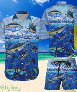 Topeka Style Fish Print Hawaiian Shirt And Shorts - Fishing Love Fish Love Ocean Hawaii Shirt Product Photo 1
