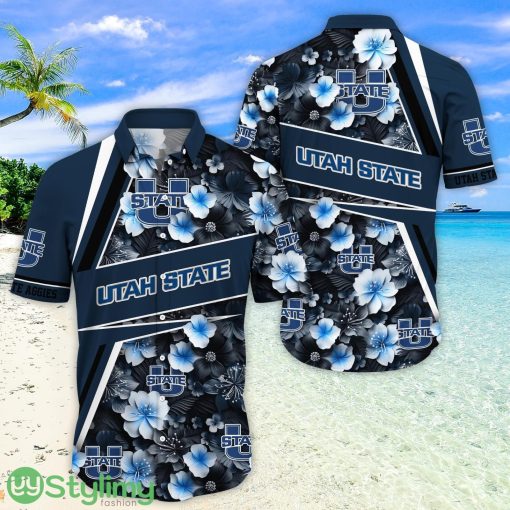 Utah State Aggies Fans Sport Flower New Trending Aloha Hawaiian Shirt Product Photo 1