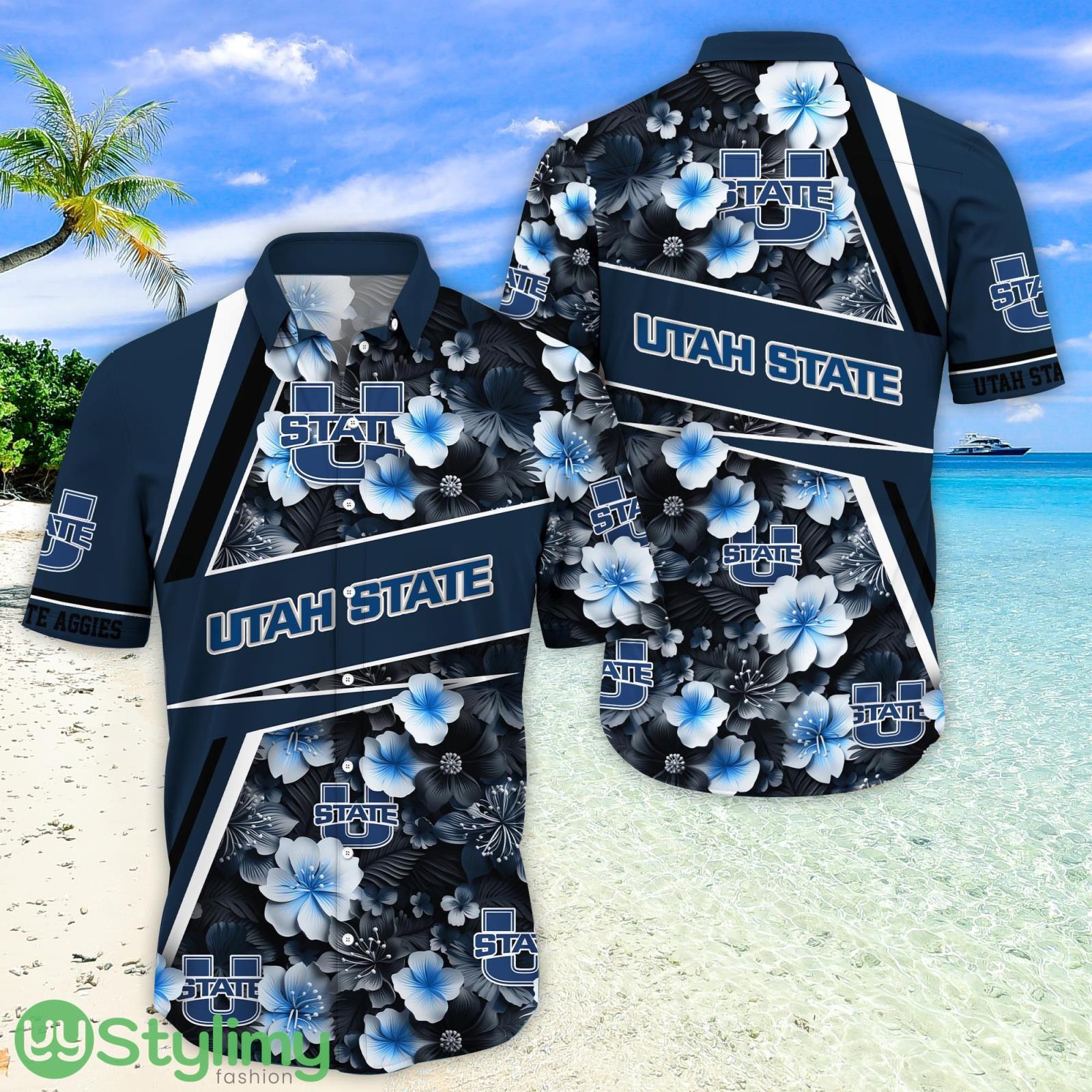 Utah State Aggies Fans Sport Flower New Trending Aloha Hawaiian Shirt 4 Utah State Aggies Fans Sport Flower New Trending Aloha Hawaiian Shirt Product Photo 1