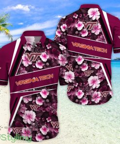 Virginia Tech Hokies Fans Sport Flower New Trending Aloha Hawaiian Shirt Product Photo 1