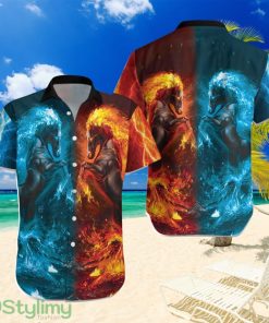 Water And Fire Horse Shirt For Mentropical Hawaiian Shirt For Men And Women Product Photo 1