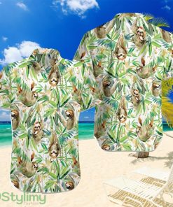 Watercolor Sloth And Tropical Planttropical Hawaiian Shirt For Men And Women Product Photo 1