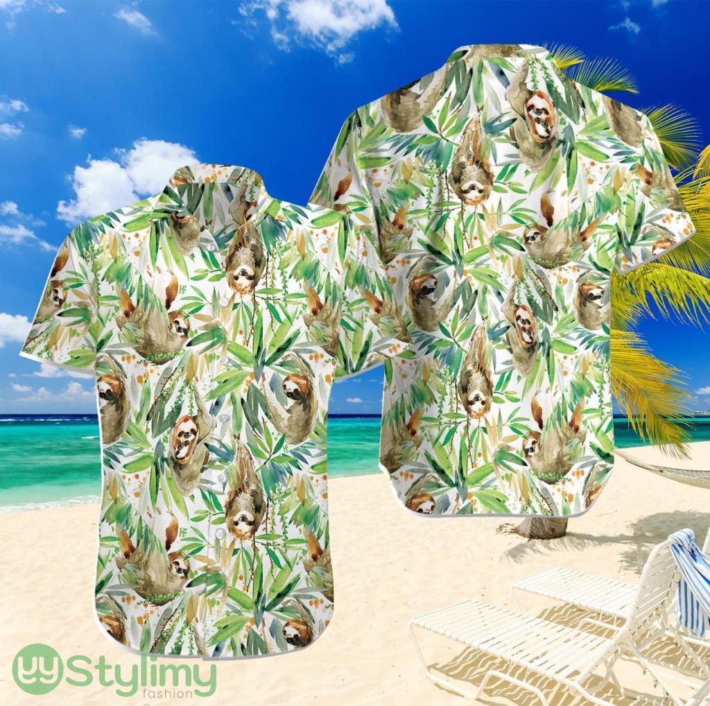 Watercolor Sloth And Tropical Planttropical Hawaiian Shirt For Men And Women 2 Watercolor Sloth And Tropical Planttropical Hawaiian Shirt For Men And Women Product Photo 1