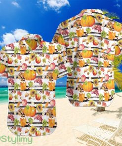 Watercolor Thanksgiving Vegetables With Black Stripestropical Hawaiian Shirt For Men And Women Product Photo 1