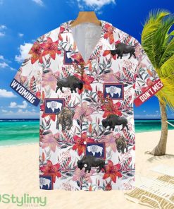 Wyoming Bison And Indian Paintbrush Tropical Aloha Gift For Men And Women Product Photo 1