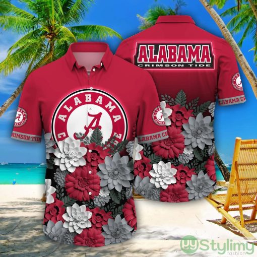 Alabama Crimson Tide NCAA1 Flower Pattern Hawaiian Shirt For Fans L1D