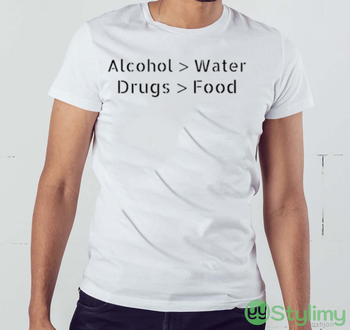 Alcohol Water Drugs Food shirt 4 Alcohol Water Drugs Food shirt - White Men T-Shirt