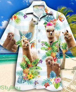 Alpaca Lovers Tropical Flower Tropical Hawaiian Shirt Product Photo 1