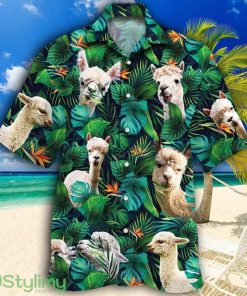 Alpaca Lovers Tropical Leaves Tropical Hawaiian Shirt Product Photo 1