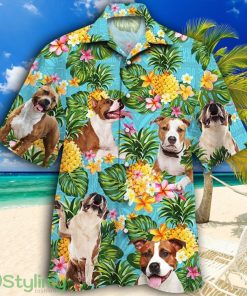 American Staffordshire Terrier Dog Lovers Pineapple Tropical Hawaiian Shirt Product Photo 1