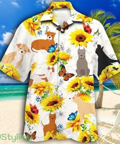 American Staffordshire Terrier Dog Lovers Sun Flower Tropical Hawaiian Shirt Product Photo 1