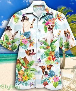 American Staffordshire Terrier Dog Tropical Flower Tropical Hawaiian Shirt Product Photo 1