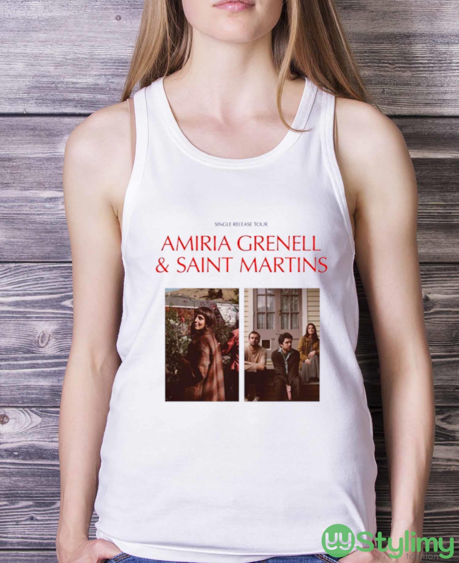 Amiria Grenell And Saint Martins Single Release Tour 2023 T shirt 3 Amiria Grenell And Saint Martins Single Release Tour 2023 T shirt - White Ladies Tank Top