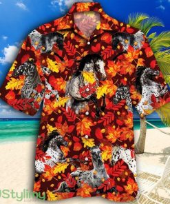 Appaloosa Horse Lovers Autumn Red Leaves Tropical Hawaiian Shirt Product Photo 1