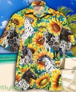 Appaloosa Horse Lovers Sunflower Watercolor Tropical Hawaiian Shirt Product Photo 1