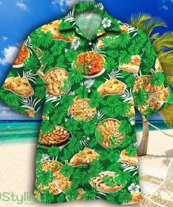 Apple Pie Lovers Green Floral Tropical Hawaiian Shirt Product Photo 1