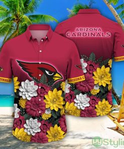 Arizona Cardinals NFL Flower Pattern Hawaiian Shirt For Fans Product Photo 1
