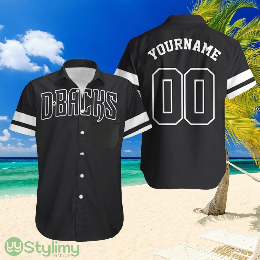 Arizona Diamondbacks Majestic 2019 Personalized Black Hawaiian Shirt 2 Arizona Diamondbacks Majestic 2019 Personalized Black Hawaiian Shirt Product Photo 1
