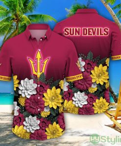 Arizona State Sun Devils NCAA2 Flower Pattern Hawaiian Shirt For Fans Product Photo 1