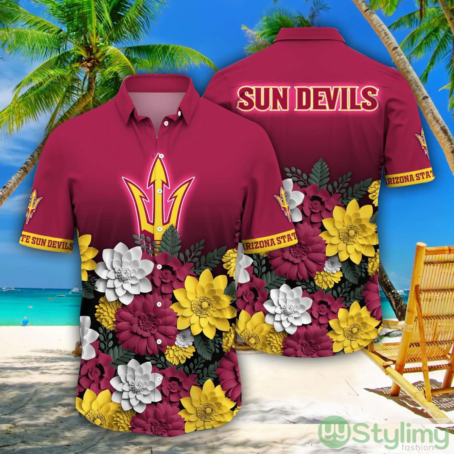 Arizona State Sun Devils NCAA2 Flower Pattern Hawaiian Shirt For Fans 2 Arizona State Sun Devils NCAA2 Flower Pattern Hawaiian Shirt For Fans Product Photo 1