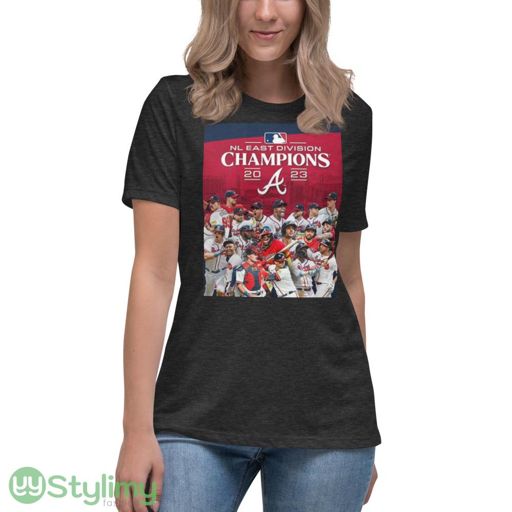Atlanta Braves Are 2023 NL East Champions For The A T Shirt 10 Atlanta Braves Are 2023 NL East Champions For The A T Shirt - Women's Relaxed Short Sleeve Jersey Tee-1